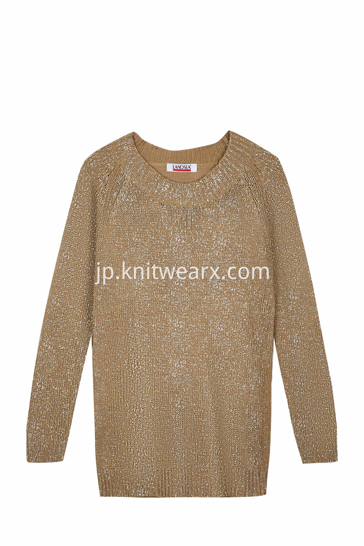 Women‘s Gold Stamping Crew neck Knitted Pullover